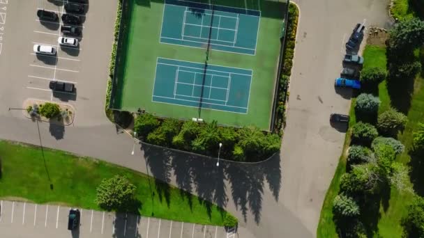 Drohnenschuss Von Tennisplätzen — Stockvideo