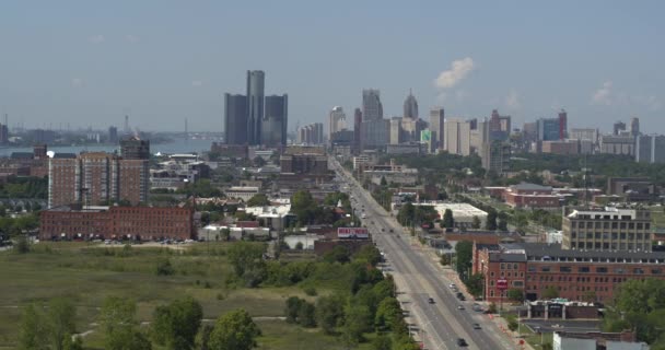 Panoramica Vista Aerea Detroit — Video Stock