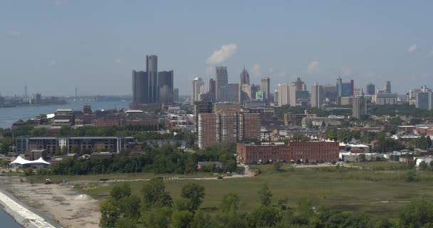 Panoramica Vista Aerea Detroit — Video Stock