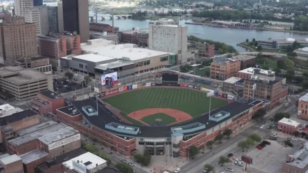 Teledysk Drona Fifth Third Field Domu Drugoligowej Drużyny Baseballowej Toledo — Wideo stockowe