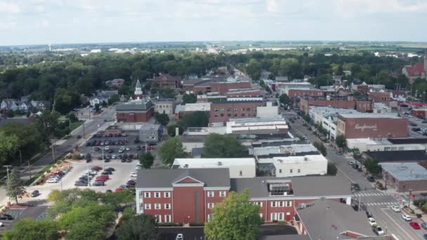Bowling Green Ohio Centro Skyline Drone Video Spostandosi Sinistra Destra — Video Stock