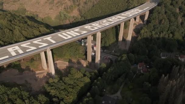 Vista Aérea Autopista A45 Alemania Puente Cerca Ludenscheid — Vídeos de Stock