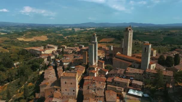 San Gimignano Sebuah Kota Kuno Abad Pertengahan Dengan Beberapa Menara — Stok Video