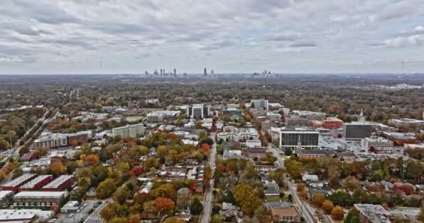 Atlanta Aerial V743 Film Širokoúhlý Panning Záběr Zachytit Krásné Centrum — Stock video