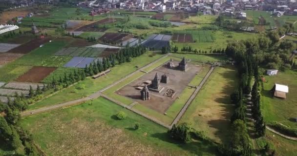 Ősi Arjuna Temple Készült Található Dieng Régióban Napsütéses Napon Közép — Stock videók