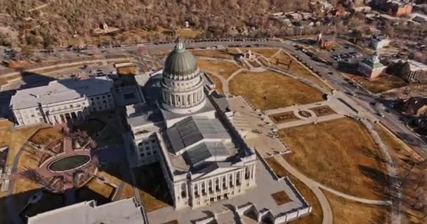 Salt Lake City Utah Aerial V67 Filmische Vogels Oog Uitzicht — Stockvideo