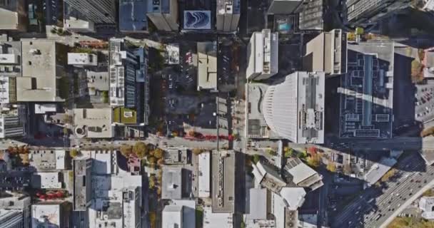 Atlanta Aerial V759 Létrehozása Lövés Függőleges Felülről Lefelé Kilátás Belvárosi — Stock videók
