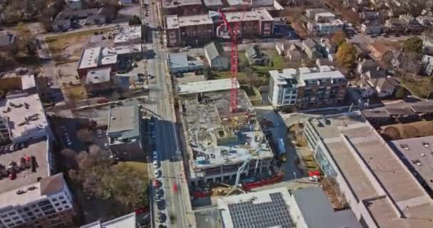 Atlanta Aerial V801 Hyperlapse Architecture Progress Shot Capture Construction Activities — Vídeos de Stock