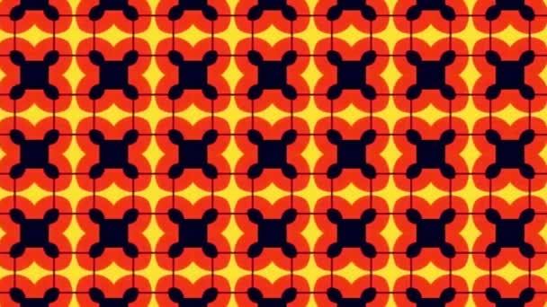 Uzbekistan Ethnic Tile Abstract Geometric Flower Print Trance Motion Rustic — Stock video
