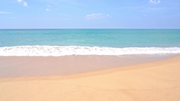 Karib Tengeri Hullámok Breaking Empty Sandy Beach Hot Sunny Day — Stock videók