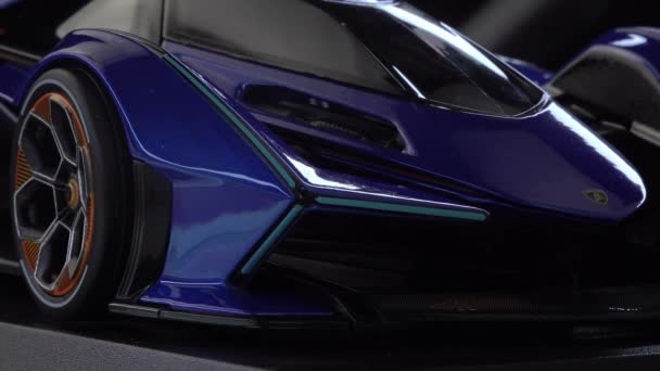 Vista Frontal Lamborghini Sian Azul — Vídeos de Stock