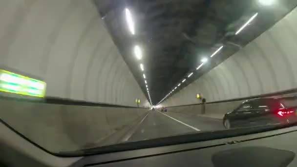 Timelapse Hyperlapse Dashcam Car Footage Traffic Lit Tunnel Sun Flare — 비디오