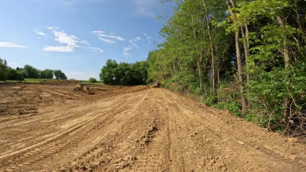 Caterpillar Skid Steer Loader Bulldozer Work Build Side Walls Large — Stock Video