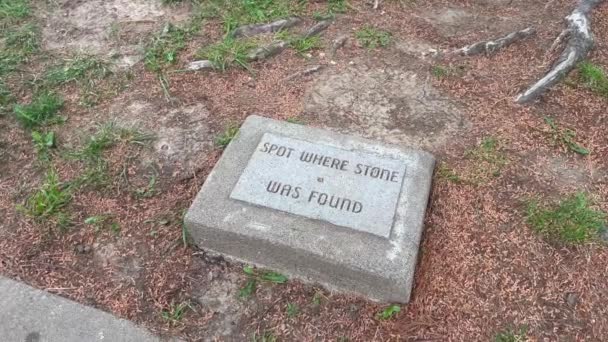 Spot Zion Temple Lot Cornerstone Found Independence Missouri Church Christ — Stock Video