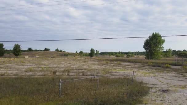Exploring Former Parking Lot Cement Structures Possible Casino Build Site — Stock Video
