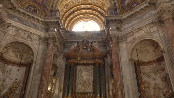 Zoek Van Cupola Van Sant Agnese Agone Barokke Kerk Rome — Stockvideo