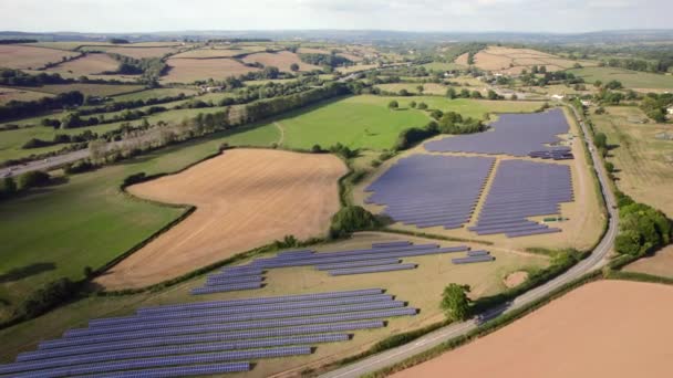 Champ Panneaux Solaires Sur Les Terres Agricoles Dans Devon Près — Video