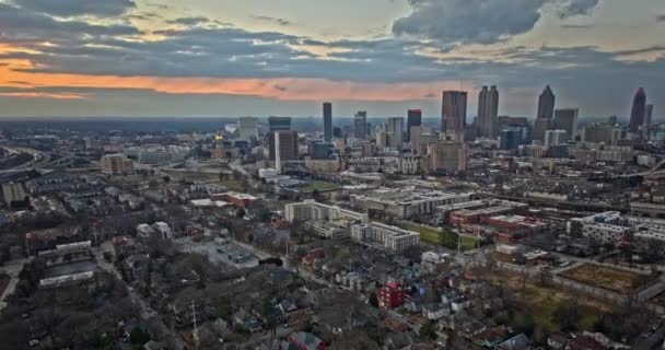 Atlanta Aerial V817 Film Panning Hyperlapse Shot Grant Park Capturing — Stock video