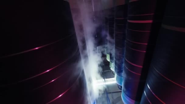 Usine Textile Industrielle Technologie Moderne Dans Teinture Des Fils Vapeur — Video