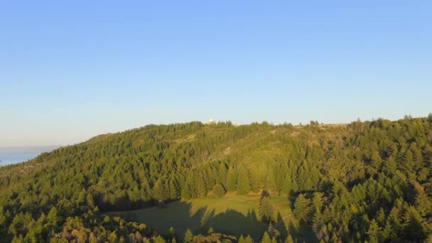 Vista Aérea Aproximar Observatório Tam Montanha Tamalpais Drone Voando Direção — Vídeo de Stock