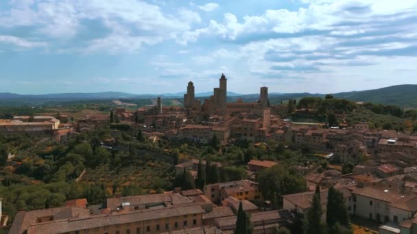 Famosa Ciudad Medieval Turística Toscana San Gimignano Con Varias Torres — Vídeos de Stock