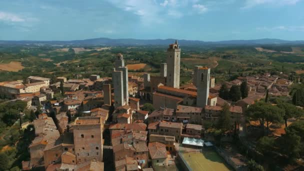 Old Medieval Tuscany Town San Gimignano Several Towers Iconic Siena — Stock Video