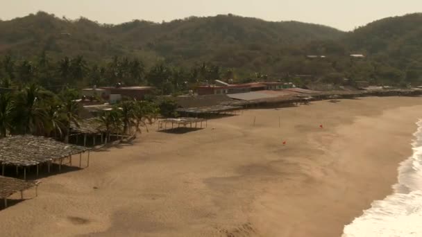 Luchtfoto Van Zeegezicht Bij Faro Bucerias Michoacan Mexico Zomer Drone — Stockvideo