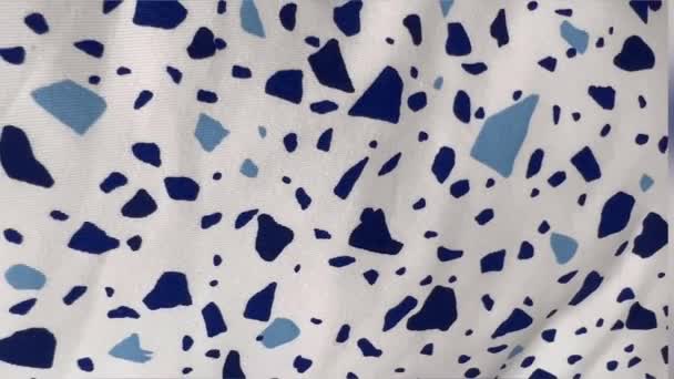 White Fabric Spread Out Display Colored Various Shades Blue — Stock Video