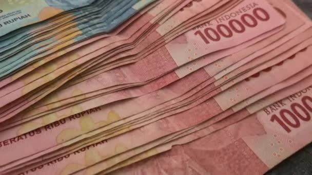 Miliony Indonezyjskich Rupii Zbliżenie Banknotów — Wideo stockowe