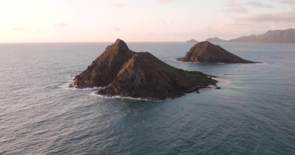 Incredibile Bellezza Della Natura Mokulua Hawaii Piccole Isole Basaltiche Chiamate — Video Stock