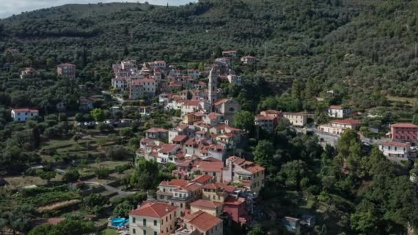 Летающий Над Деревней Монтеграци Италии — стоковое видео