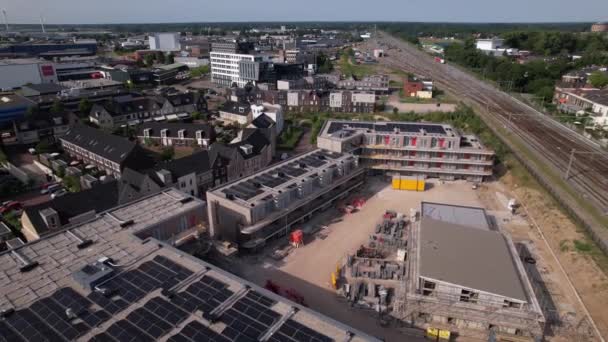 Rückwärtsbewegung Aus Der Luft Zeigt Baustelle Ubuntuplein Städtebaulichem Immobilieninvestitionsprojekt Neuen — Stockvideo