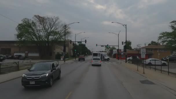 Condução Pontos Vista Muito Lento Chicago Illinois — Vídeo de Stock