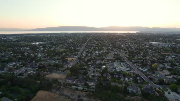 Residential Suburban Neighborhoods Orem Provo Utah County Aerial — Stock Video