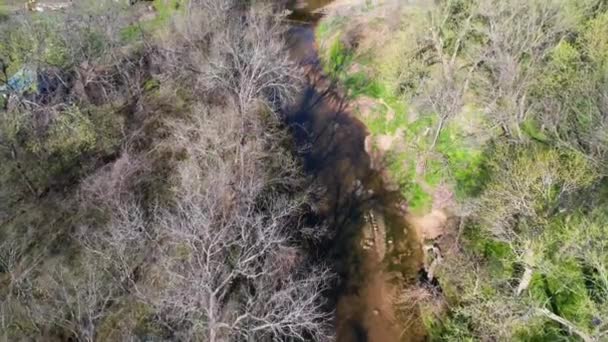 Luchtbeelden Van Post Oak Creek Sherman Texas Langzame Vlucht Rechtdoor — Stockvideo