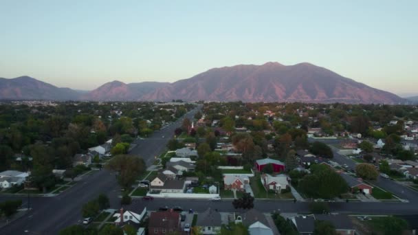 Suburban Residential Real Estate Spanish Fork Utah County Aerial — Αρχείο Βίντεο