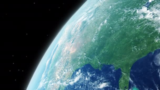 Abd Uzaydan Bulutlu Yıldızların Arkaplanı Atmosfer Ile Yavaşça Arazide Hareket — Stok video