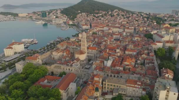 Аэросъемка Города Сплит Хорватии Европа — стоковое видео