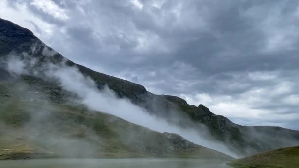 Intemporel Scénique Orage Nuageux Amont Préparant Tonnerre Effrayant Dans Montagne — Video