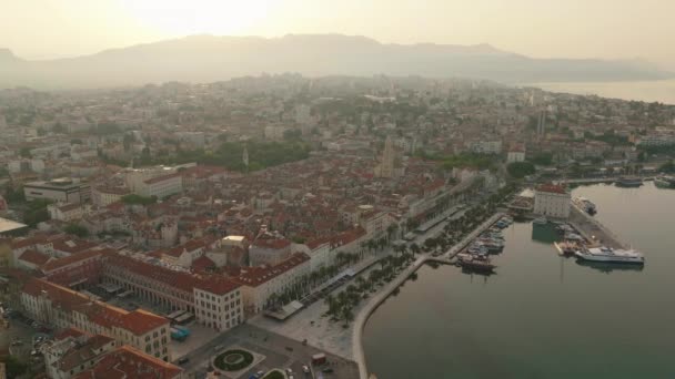 Aerial Shot City Split Croatia Europe — Stock video