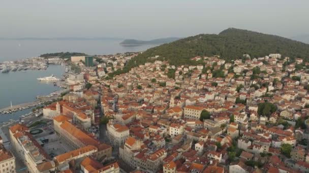 Aerial Shot City Split Horvátországban Európában — Stock videók