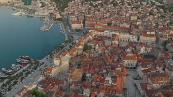 Aerial Ditembak Kota Split Kroasia Eropa — Stok Video