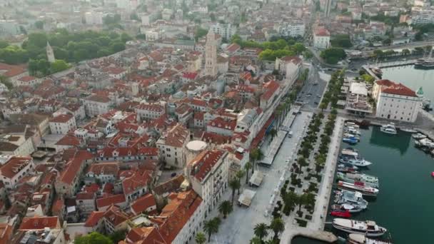 Aerial Tiro Ciudad Split Croacia Europa — Vídeos de Stock