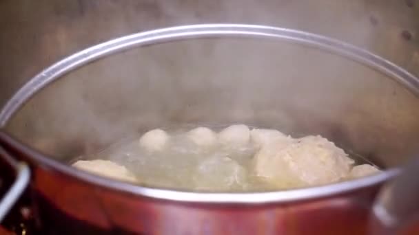 Boulette Viande Cuite Eau Bouillante Bakso Aliment Typique Wonogiri Indonésie — Video