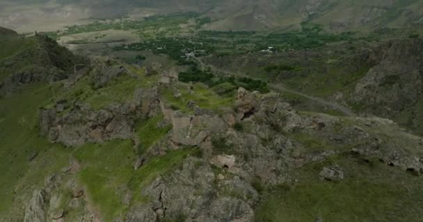 Φρούριο Tmogvi Ερείπια Παλιό Τείχος Στο Λόφο Στην Περιοχή Samtskhe — Αρχείο Βίντεο