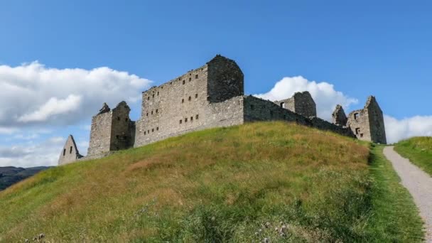 Ruinas Los Cuarteles Ruthven Cairngorms Parque Nacional Cerca Ciudad Kingussie — Vídeo de stock