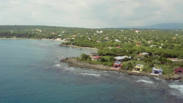 Légi Lebegő Kilátás Treasure Beach Fishermans Bay Jamaica Előtt Repül — Stock videók