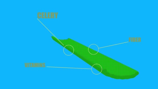 Анімація Celery Ant Log Pixel Style Motion Graphics Селера Зроблена — стокове відео