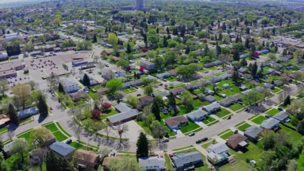 Residential Houses Community Bismarck North Dakota Usa 비행기 지평선까지 오르다 — 비디오