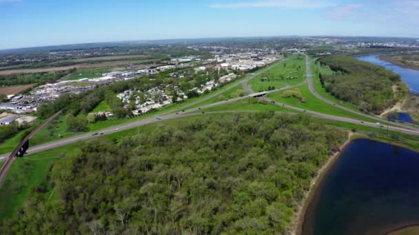 Panoramiczny Widok Lotu Ptaka Bismarck City Północnej Dakocie Stany Zjednoczone — Wideo stockowe